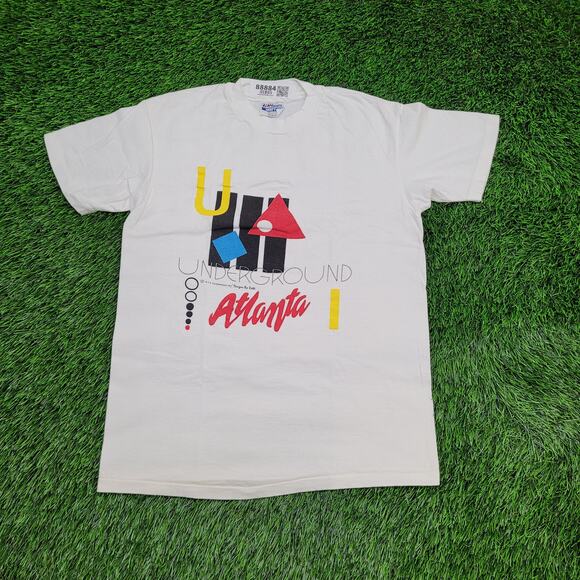 Vintage 1989 Underground Atlanta T-Shirt Mens Small Memphis Design Art Tee - Picture 1 of 12